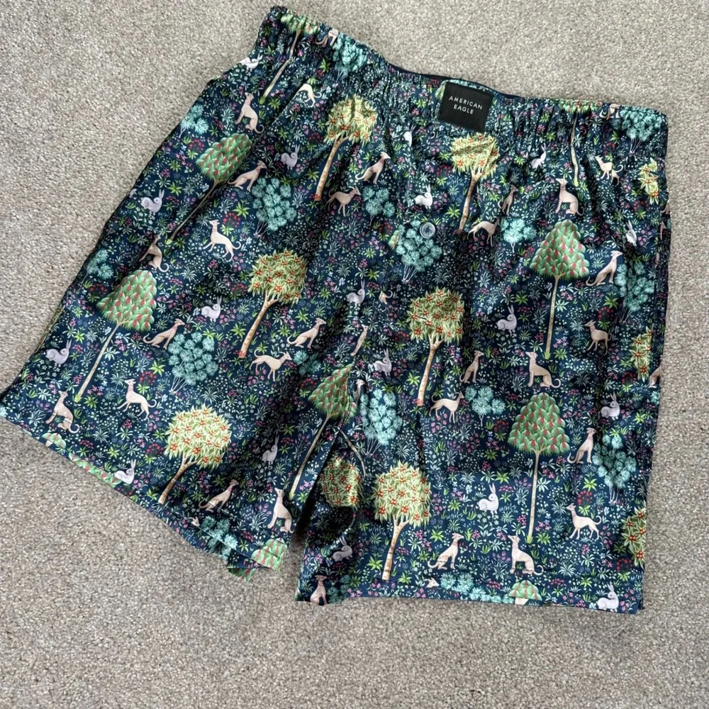 American Eagle Men's XS Boxer Shorts‎ Novelty Floral Tree Animal Print woodland
